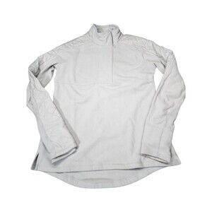 Athleta Size M Medium Quarter Zip Sweater Jacket Quilted Fleece Pullover White